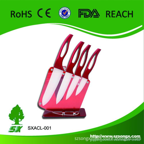 Ceramic knives set in gift box 2015 new kitchen tool for modern life,Nano-tech design with Acrylic Block
